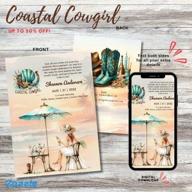 ⭐Coastal Cowgirl Rustic Beach Bachelorette Bridal