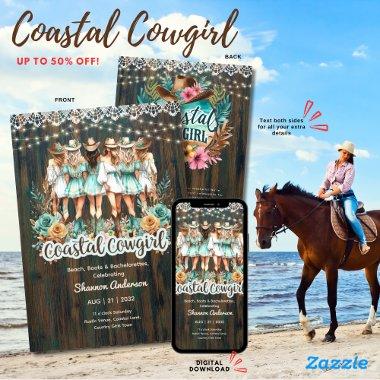 ⭐Coastal Cowgirl Rustic Beach Bachelorette Bridal