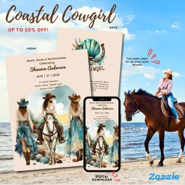 ⭐Coastal Cowgirl Rustic Rodeo Bride Party Horses