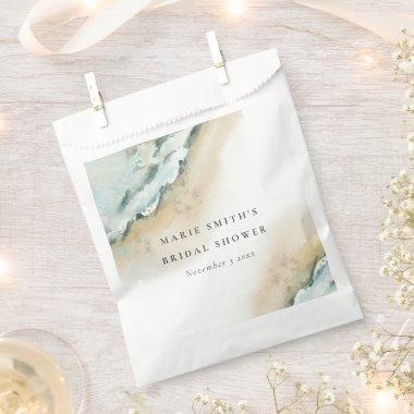 Coastal Sea Wave Sand Beach Nautical Bridal Shower Favor Bag