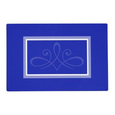 Cobalt blue and white placemat