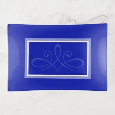 Cobalt blue and white trinket tray