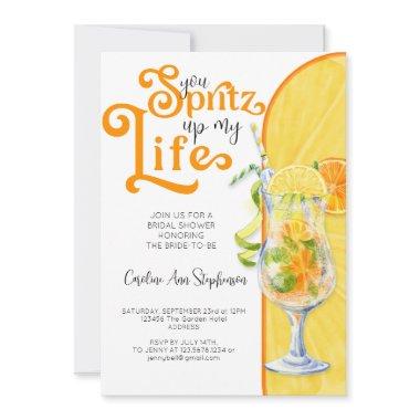 Cocktail Aperol Spritz Italian Style Bridal Shower Invitations