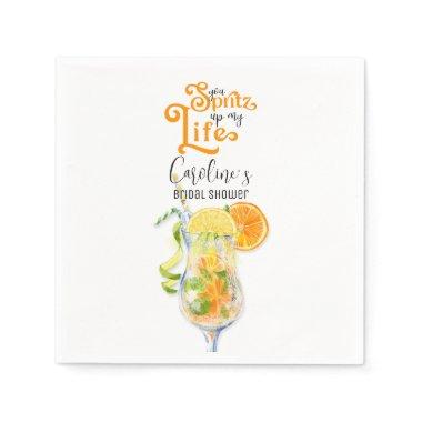 Cocktail Aperol Spritz Italian Style Bridal Shower Napkins