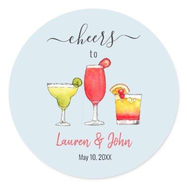 Cocktail Bridal shower Classic Round Sticker