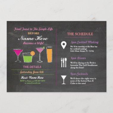 Cocktail Bridal Shower Itinerary Bachelorette Program