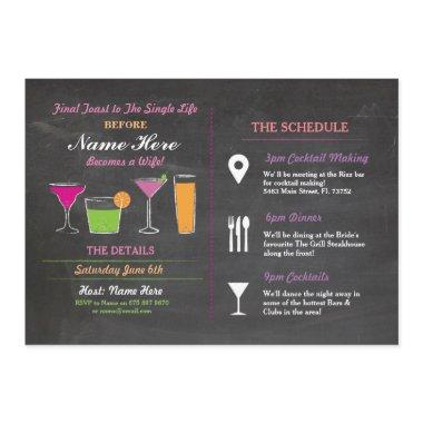 Cocktail Bridal Shower Itinerary Bachelorette Program