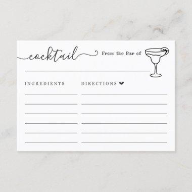Cocktail Recipe Invitations for the Bar