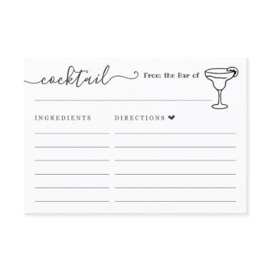 Cocktail Recipe Invitations for the Bar