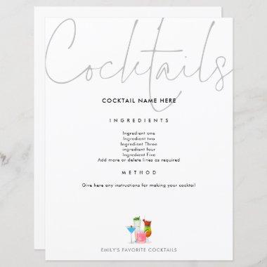 Cocktail Recipe for Binder Page Future Mrs