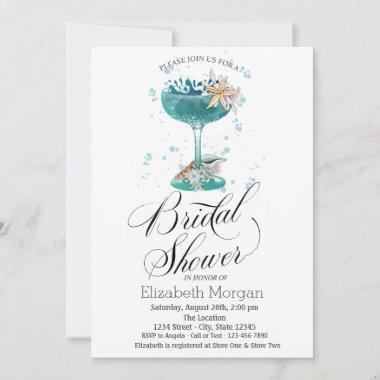 Cocktail,Sea star,Seashells Bridal Shower Invitations