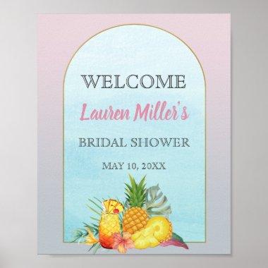 Cocktail Tropical Drinks Poolside Bridal Shower Poster