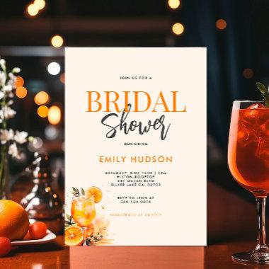 Cocktail Watercolor Bridal Shower Invitations