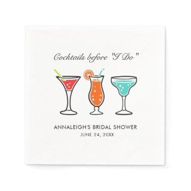 Cocktails Before I Do Bridal Shower Paper Napkins