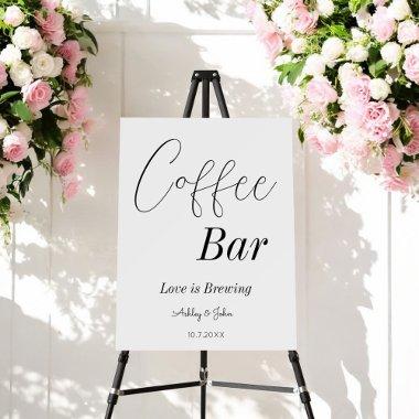 Coffee Bar Black White Wedding Shower  Foam Board