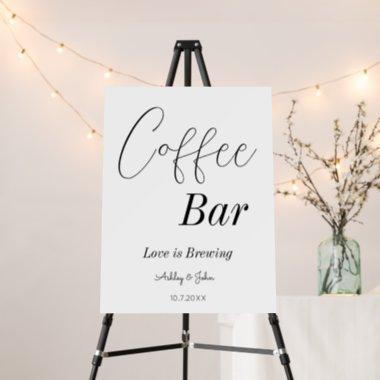 Coffee Bar Black White Wedding Shower  Foam Board