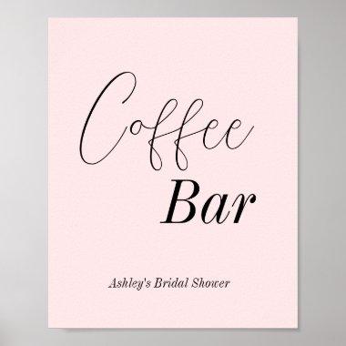 Coffee Bar Blush Pink Wedding Shower  Poster