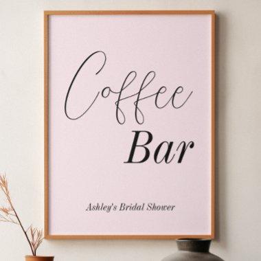 Coffee Bar Blush Pink Wedding Shower  Poster