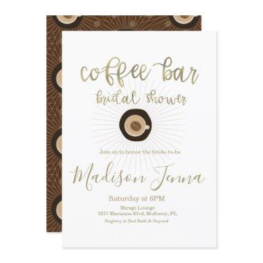 Coffee Bar Bridal Shower Gold Script Invitations