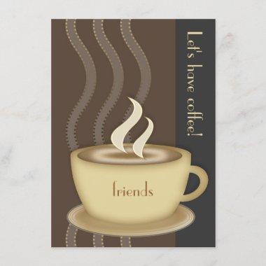 Coffee Cup Personalized Medium Invitations