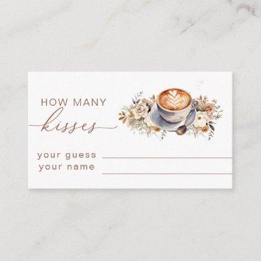 Coffee How Many Kisses Bridal Shower game Enclosure Invitations