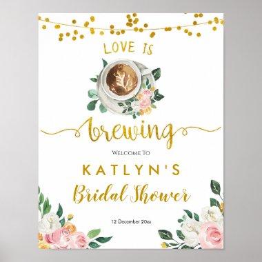 Coffee Love is Brewing Bridal Shower Welcome Sign