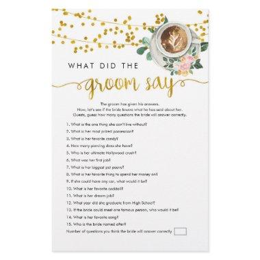 Coffee Love is Brewing What Did The Groom Say Game