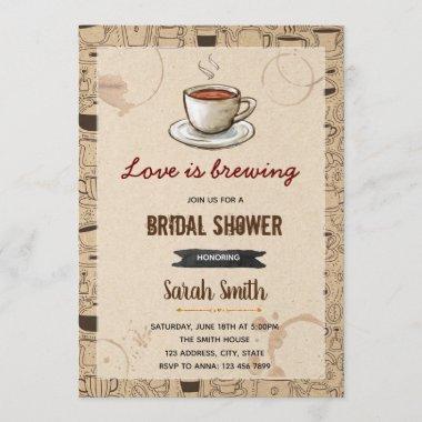 Coffee theme bridal shower Invitations