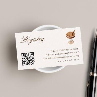 Coffee Theme Qr Code Wedding Gift Registry Enclosure