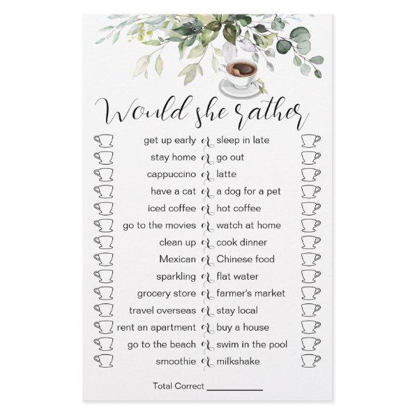 Coffee Themed Shower  Game  Flyer