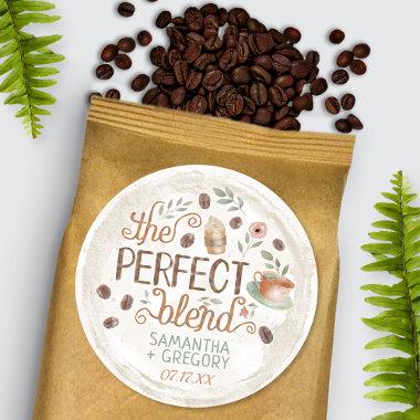 Coffee Wedding Shower The Perfect Blend Favors Classic Round Sticker