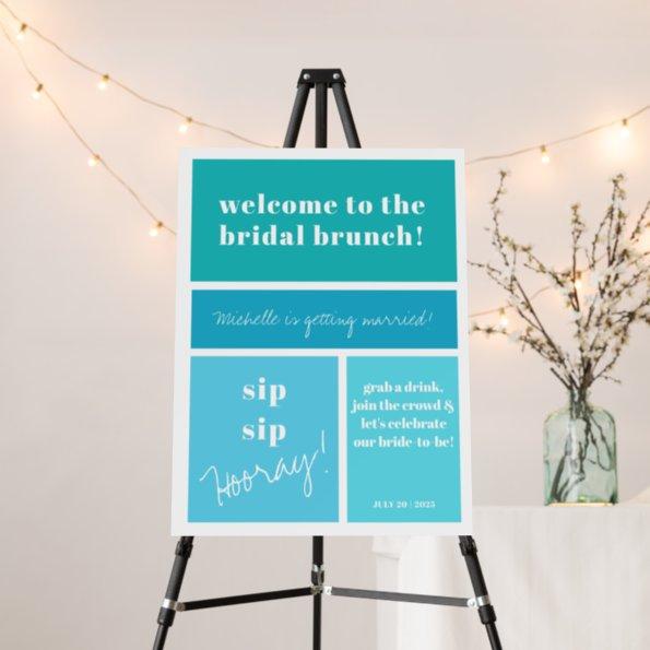 Color Block Turquoise Mint Bridal Shower Welcome Foam Board