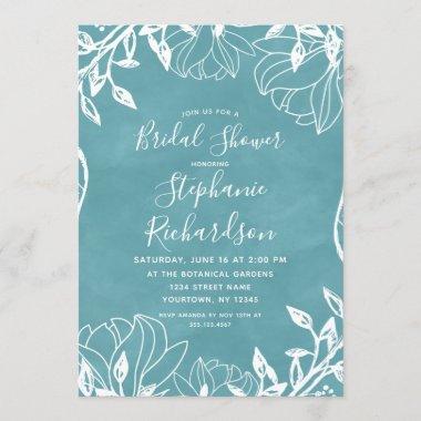 Color Editable Floral Bridal Shower Invitations