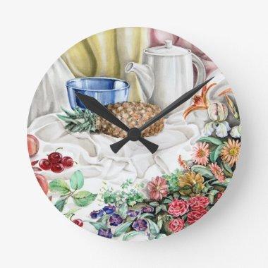 Color in the Kitchen Round Clock