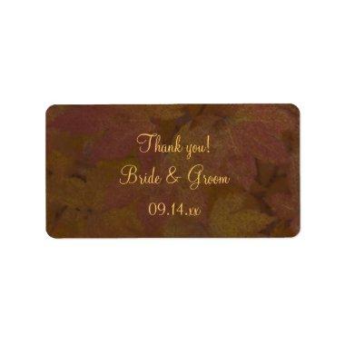 Colored Maple Leaves Wedding Thank You Favor Tags