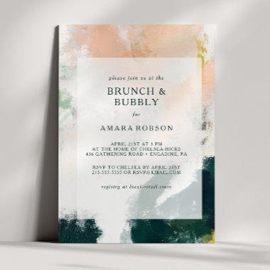 Colorful Abstract Brunch and Bubbly Shower Invitations