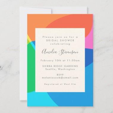 Colorful Abstract Geometric Bridal Shower Invitations