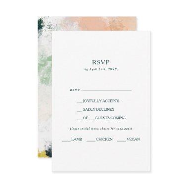 Colorful Abstract Menu Choice RSVP Card