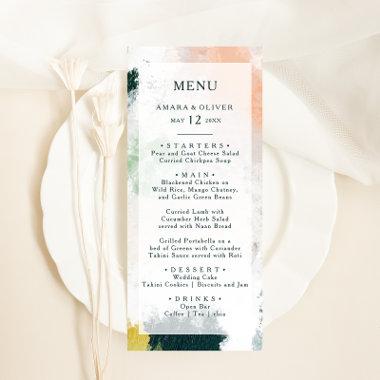 Colorful Abstract Wedding Dinner Menu
