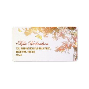 colorful address labels with tree