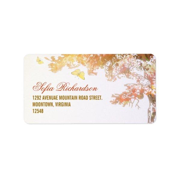 colorful address labels with tree