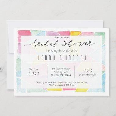 colorful and modern bridal shower Invitations