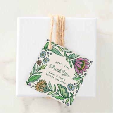 Colorful Artistic Scandi Bridal Shower Gift Tag