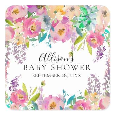 Colorful Blooms Floral Baby Shower Envelope Seal
