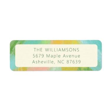 Colorful Boho Abstract Watercolor Bridal Shower Label
