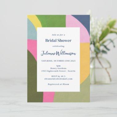 Colorful Bold Modern Abstract Bridal Shower Invitations