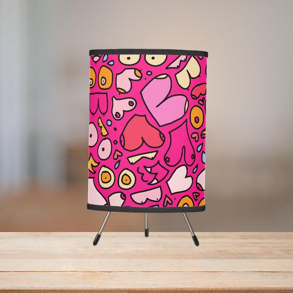 colorful breast pattern stone coaster tripod lamp