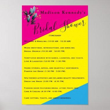 Colorful Bridal Shower Itinerary Plan Fab Poster