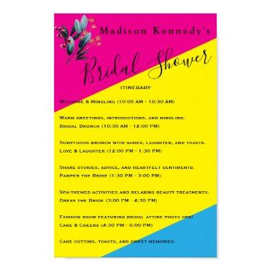 Colorful Bridal Shower Itinerary Plan Fab Poster