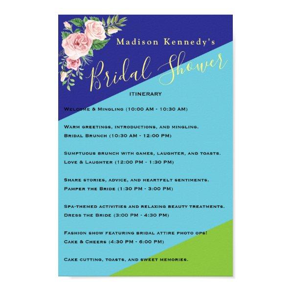 Colorful  Itinerary Plan Floral Poster